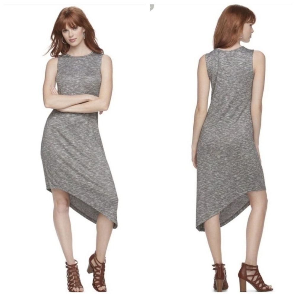 NWT Juicy Couture‎ Asymmetric Studded Rhinestone Heathered Gray Dress Small